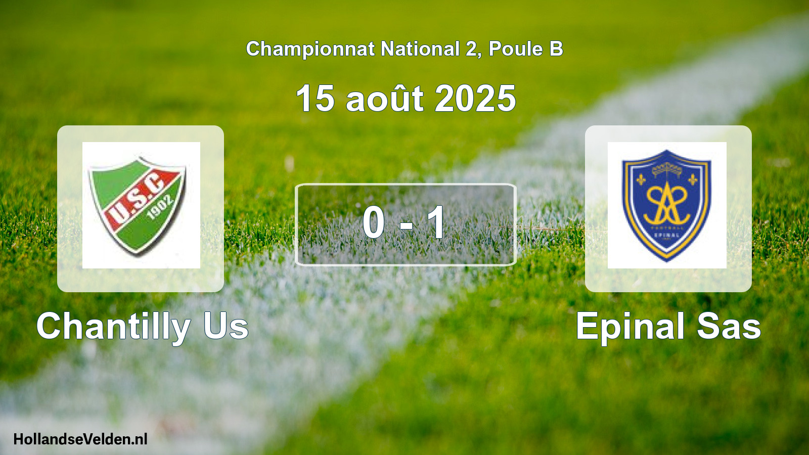 Gespeelde wedstrijd: Chantilly Us - Epinal Sas 0 - 1 (15 août 2025)