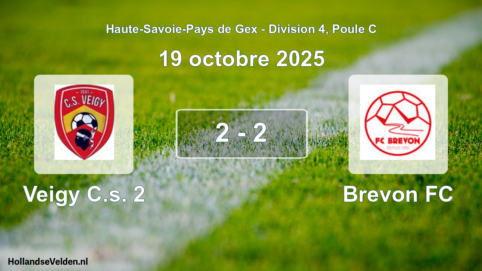 Match joué: Veigy C.s. 2 - Brevon FC 2 - 2 (19 octobre 2025)