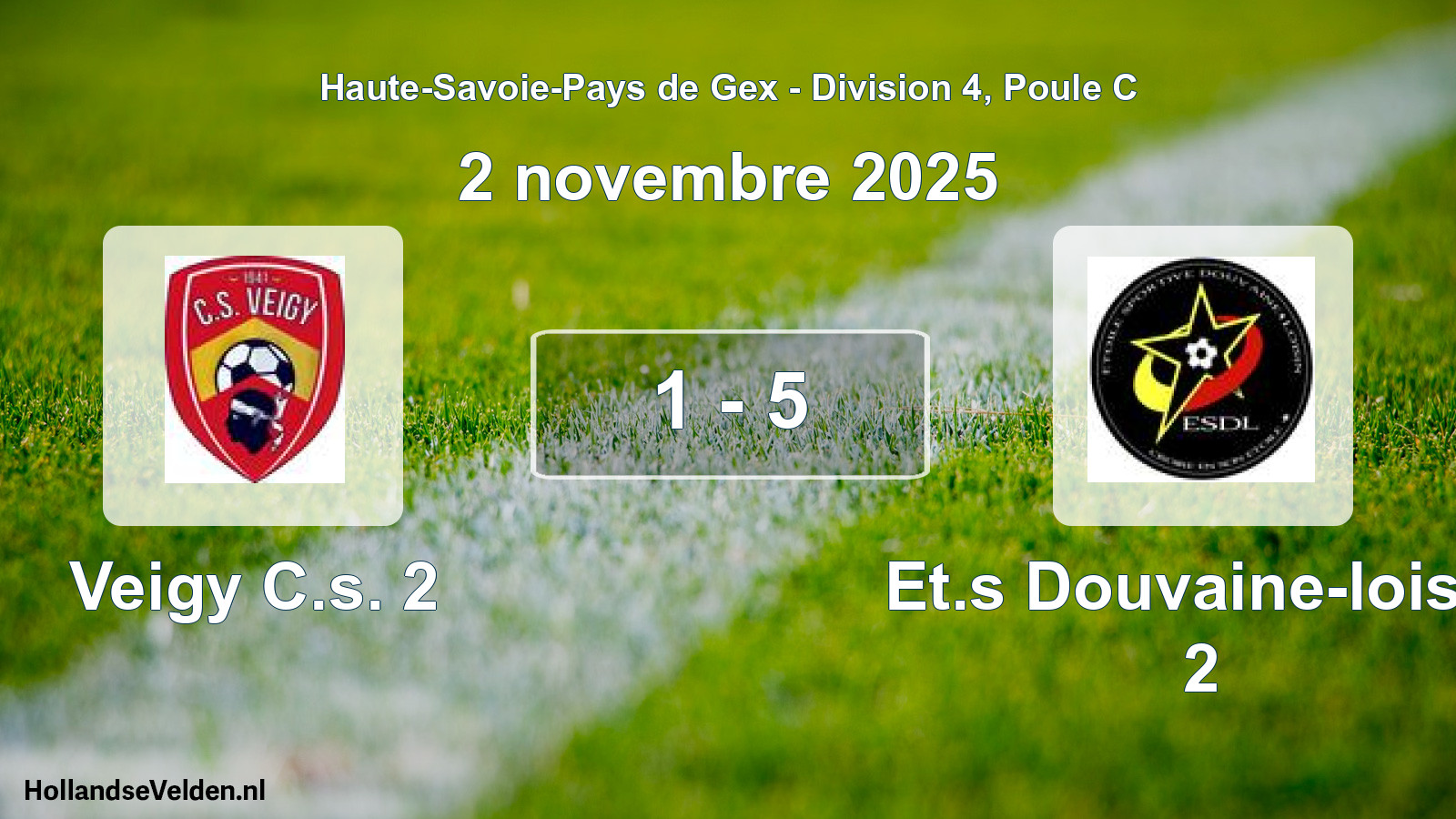 Gespeelde wedstrijd: Veigy C.s. 2 - Et.s Douvaine-loisin 2 1 - 5 (2 november 2025)