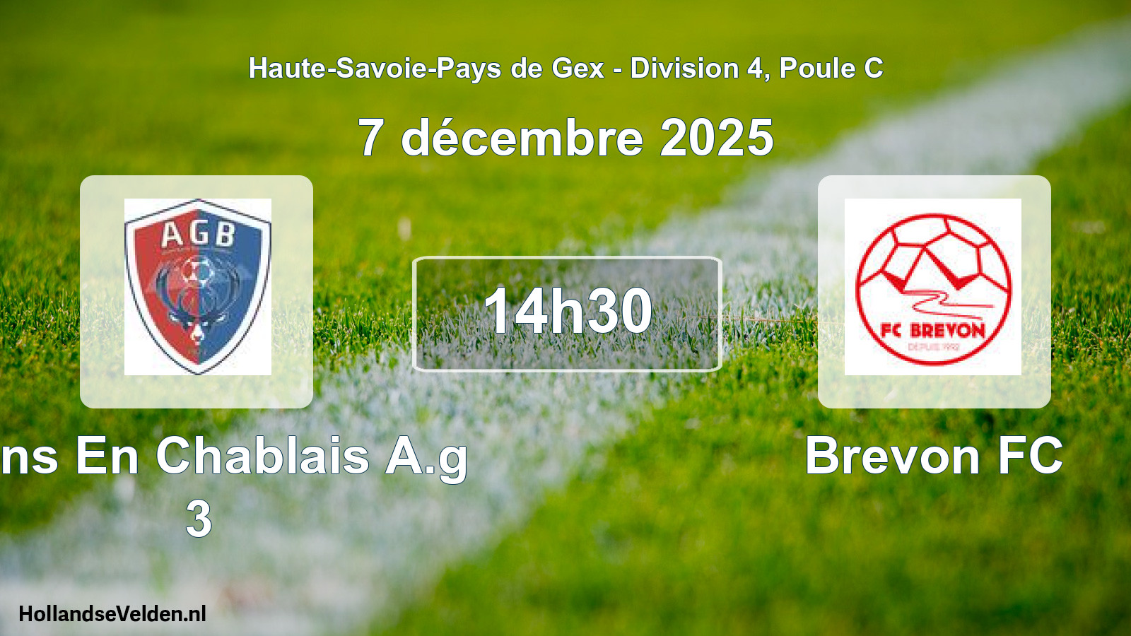 Geplande wedstrijd: Bons En Chablais A.g 3 - Brevon FC (7 december 2025)