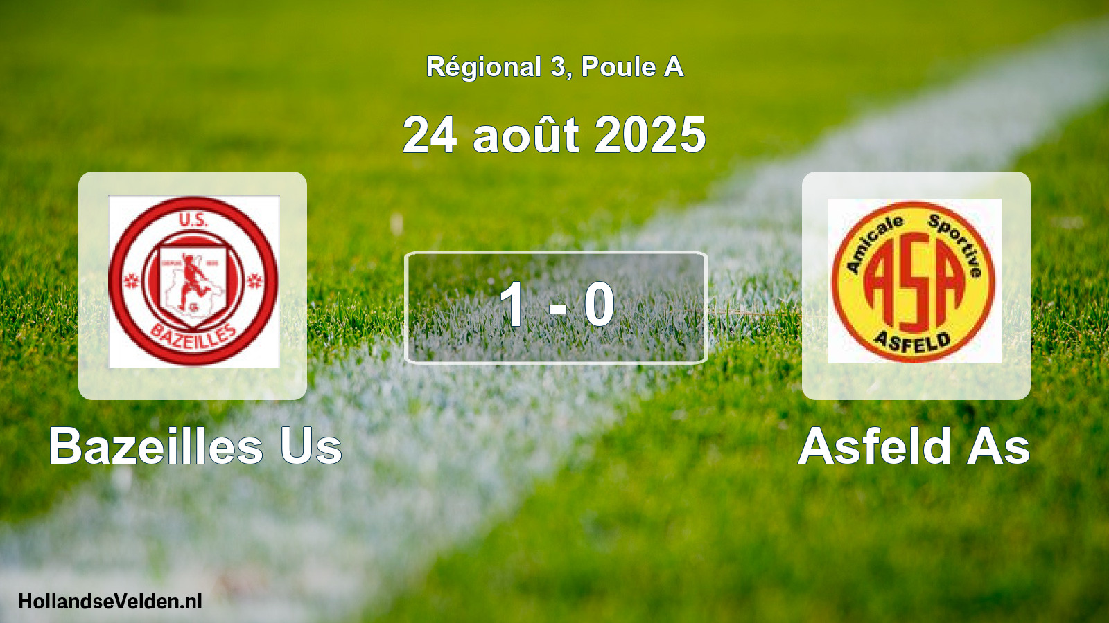 Gespeelde wedstrijd: Bazeilles Us - Asfeld As 1 - 0 (24 augustus 2025)