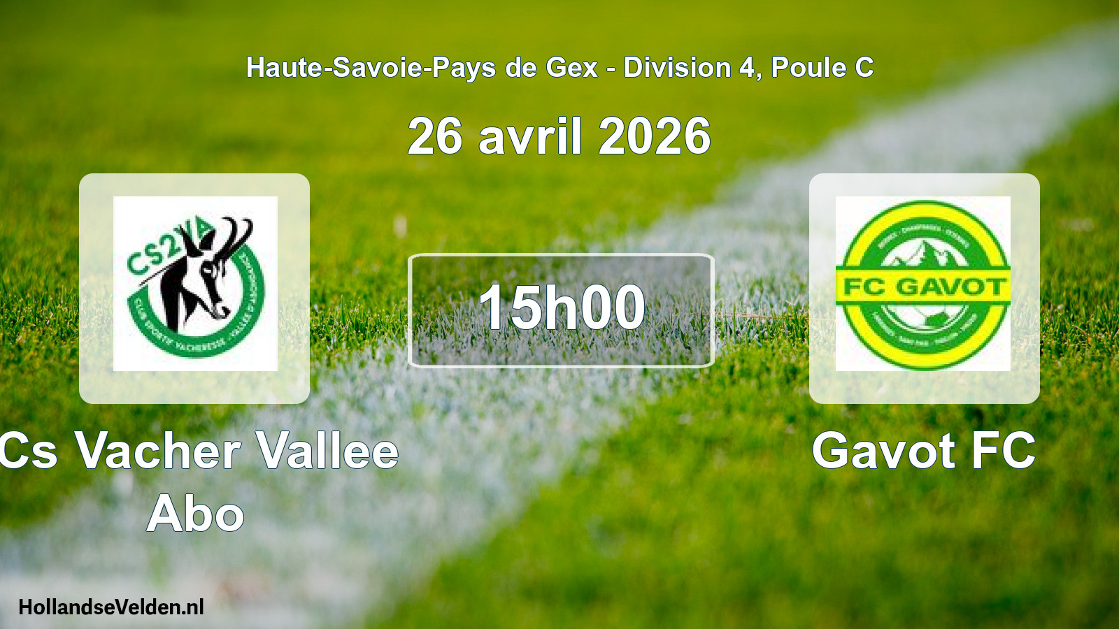 Geplande wedstrijd: Cs Vacher Vallee Abo - Gavot FC (26 april 2026)