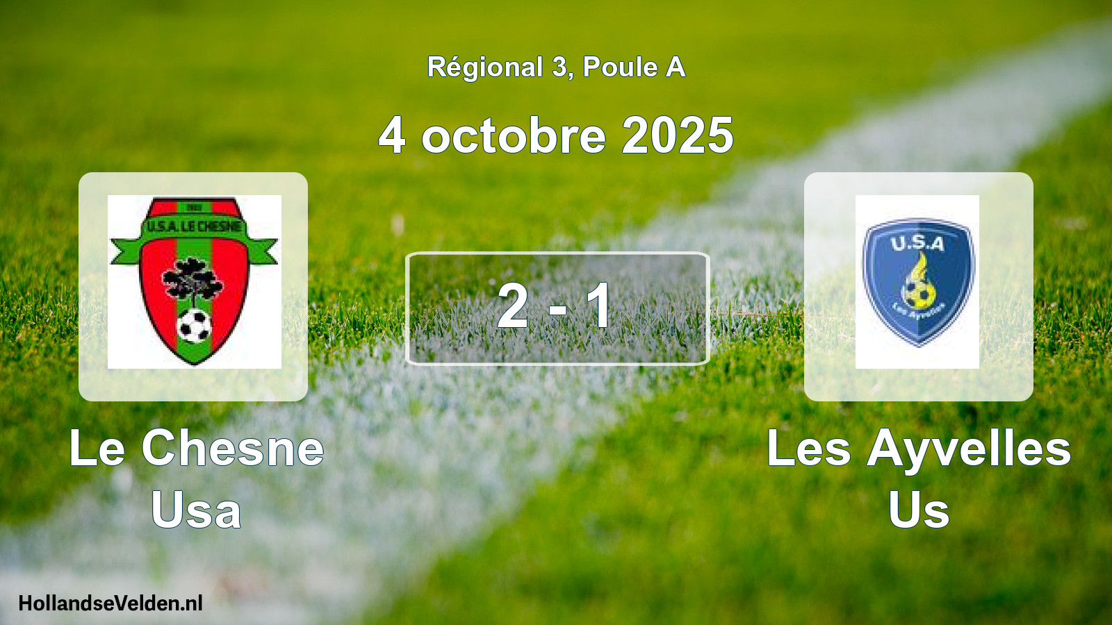Total number of matches played: Le Chesne Usa - Les Ayvelles Us 2 - 1 (4 October 2025)