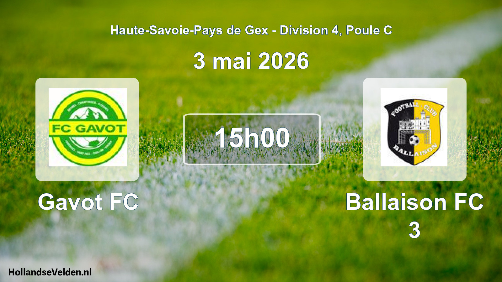 Match programmé: Gavot FC - Ballaison FC 3 (3 mai 2026)