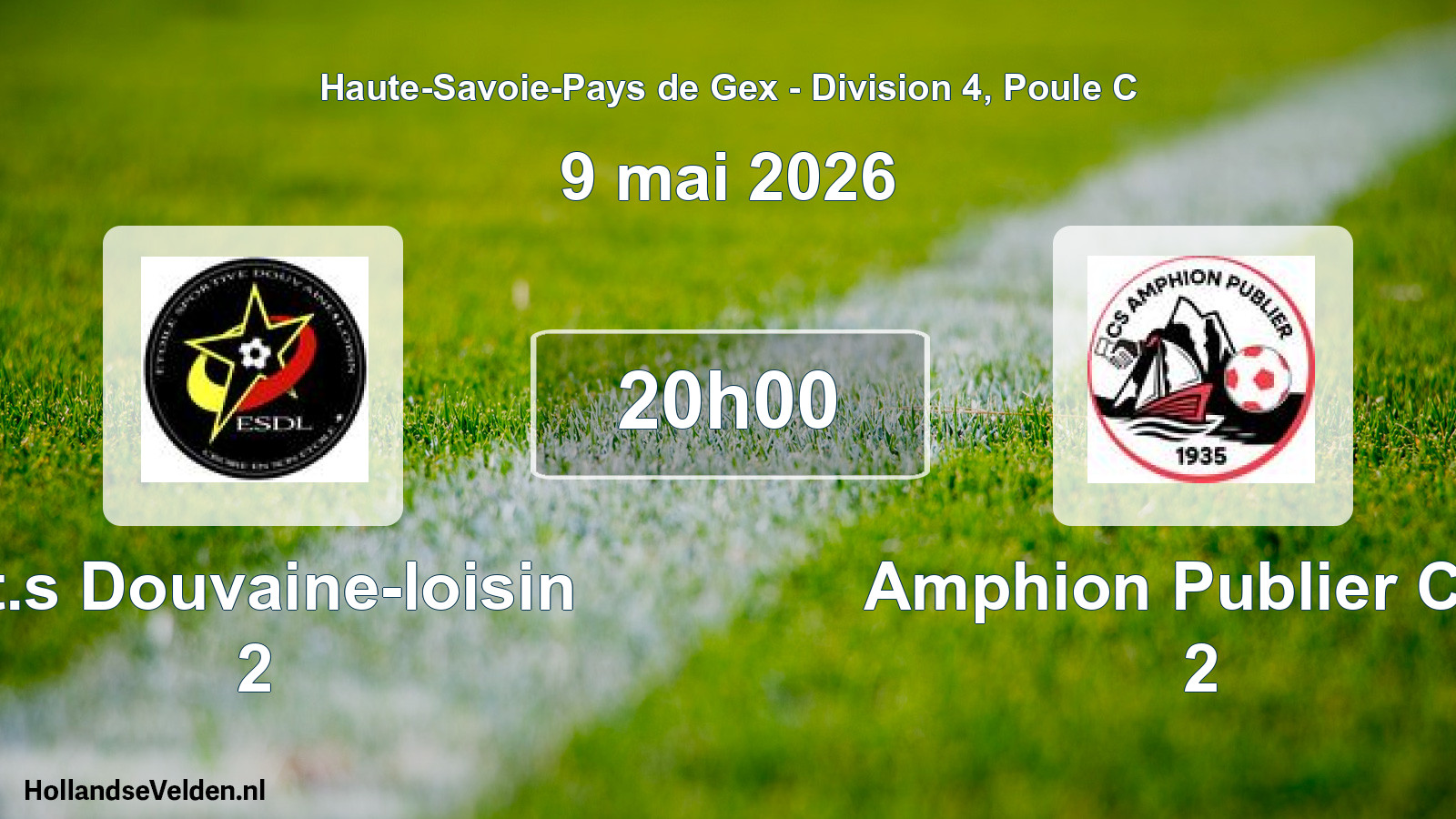 Geplande wedstrijd: Et.s Douvaine-loisin 2 - Amphion Publier C.s. 2 (9 mei 2026)