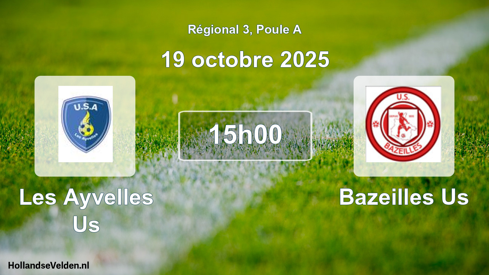 Geplande wedstrijd: Les Ayvelles Us - Bazeilles Us (19 octobre 2025)