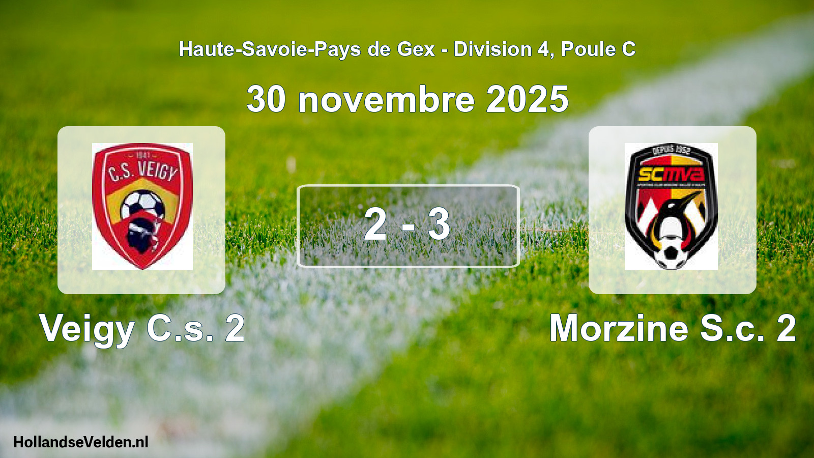Gespeelde wedstrijd: Veigy C.s. 2 - Morzine S.c. 2 2 - 3 (30 november 2025)