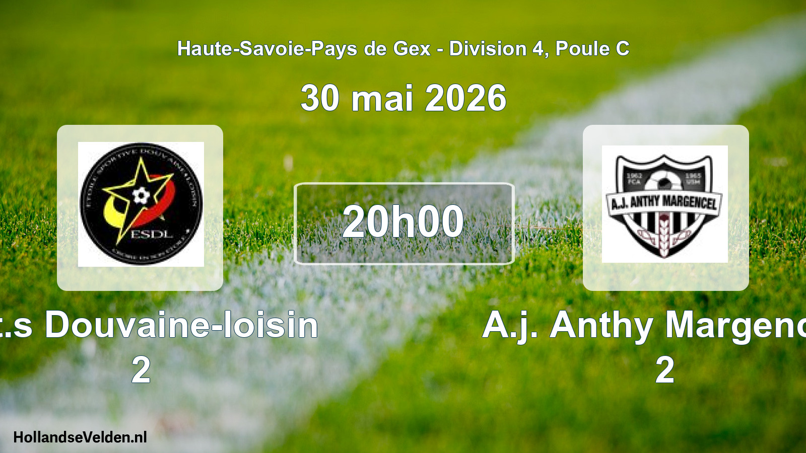 Geplande wedstrijd: Et.s Douvaine-loisin 2 - A.j. Anthy Margencel 2 (30 mei 2026)
