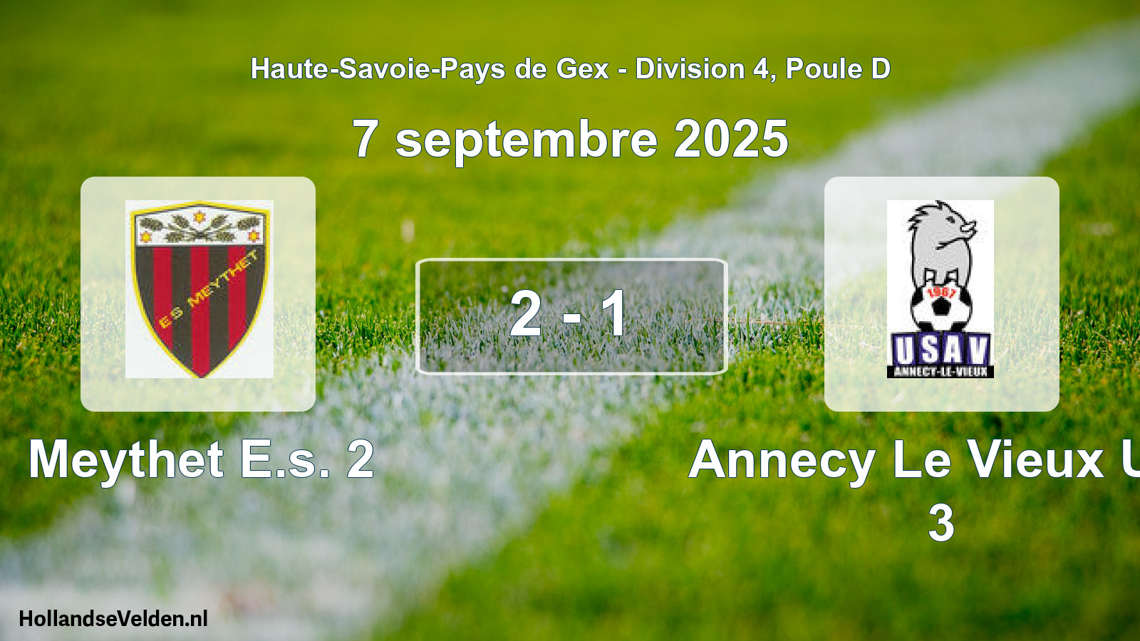 Gespeelde wedstrijd: Meythet E.s. 2 - Annecy Le Vieux US 3 2 - 1 (7 september 2025)
