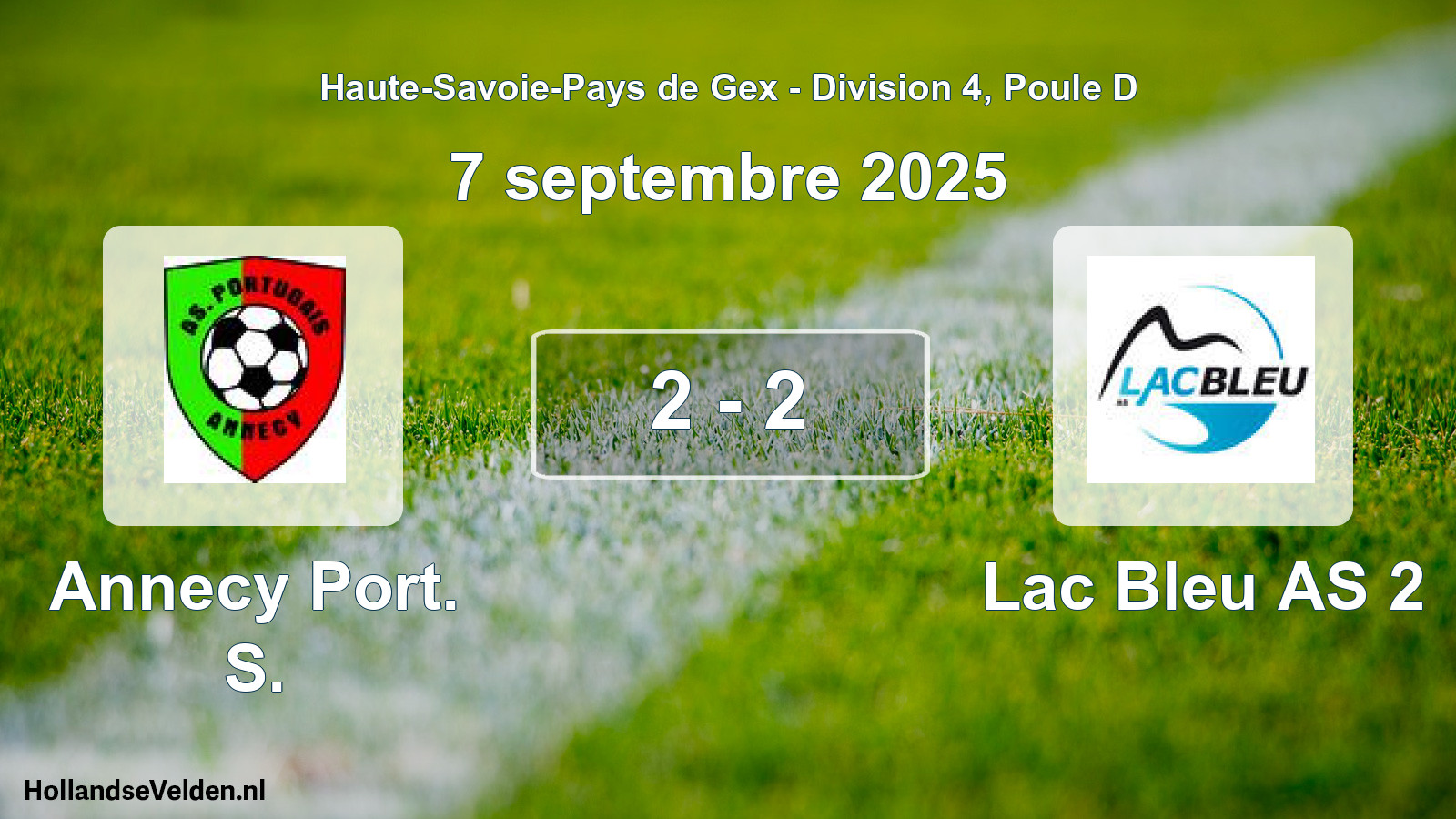 Match joué: Annecy Port. S. - Lac Bleu AS 2 2 - 2 (7 septembre 2025)