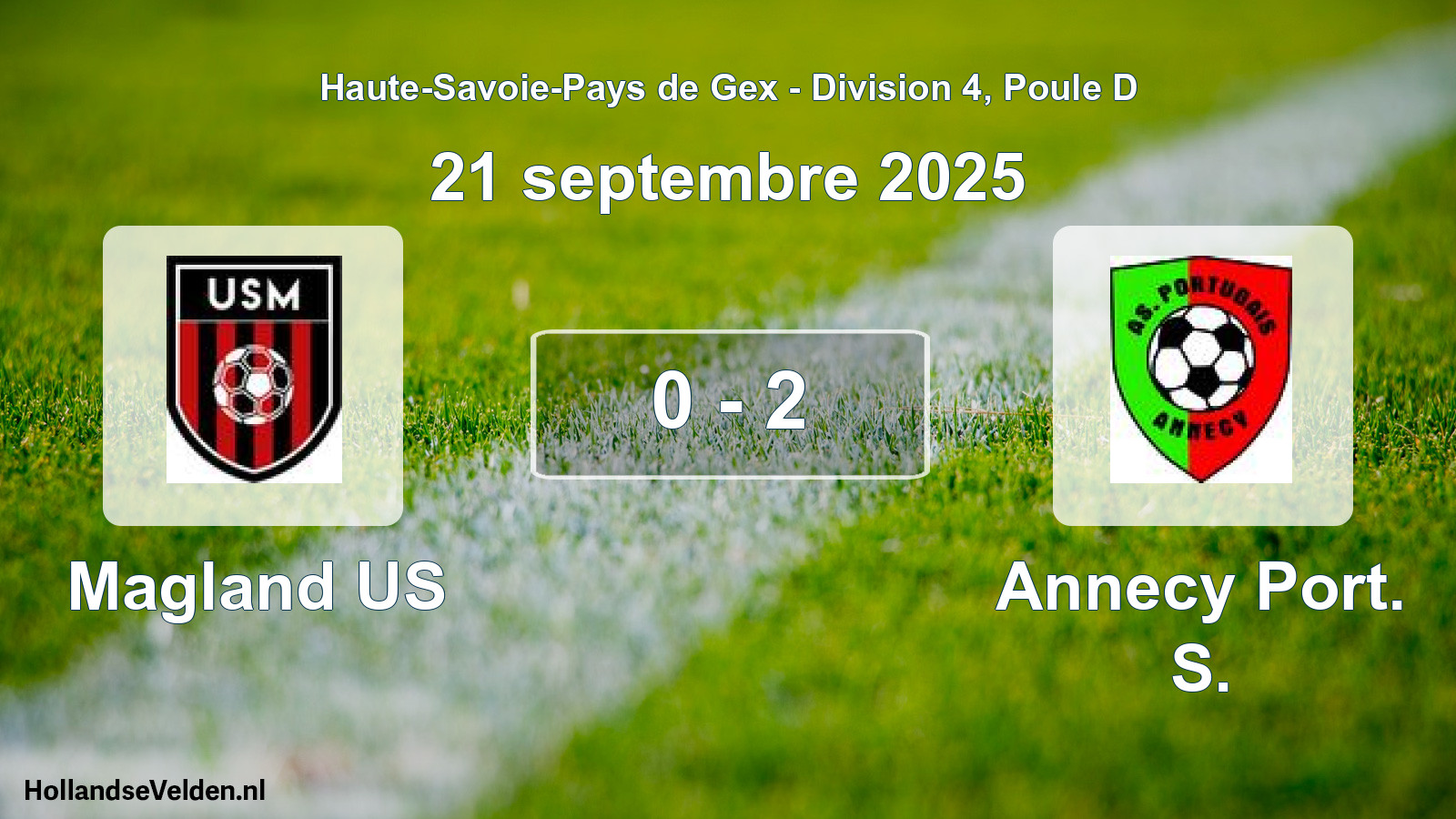 Gespeelde wedstrijd: Magland US - Annecy Port. S. 0 - 2 (21 september 2025)
