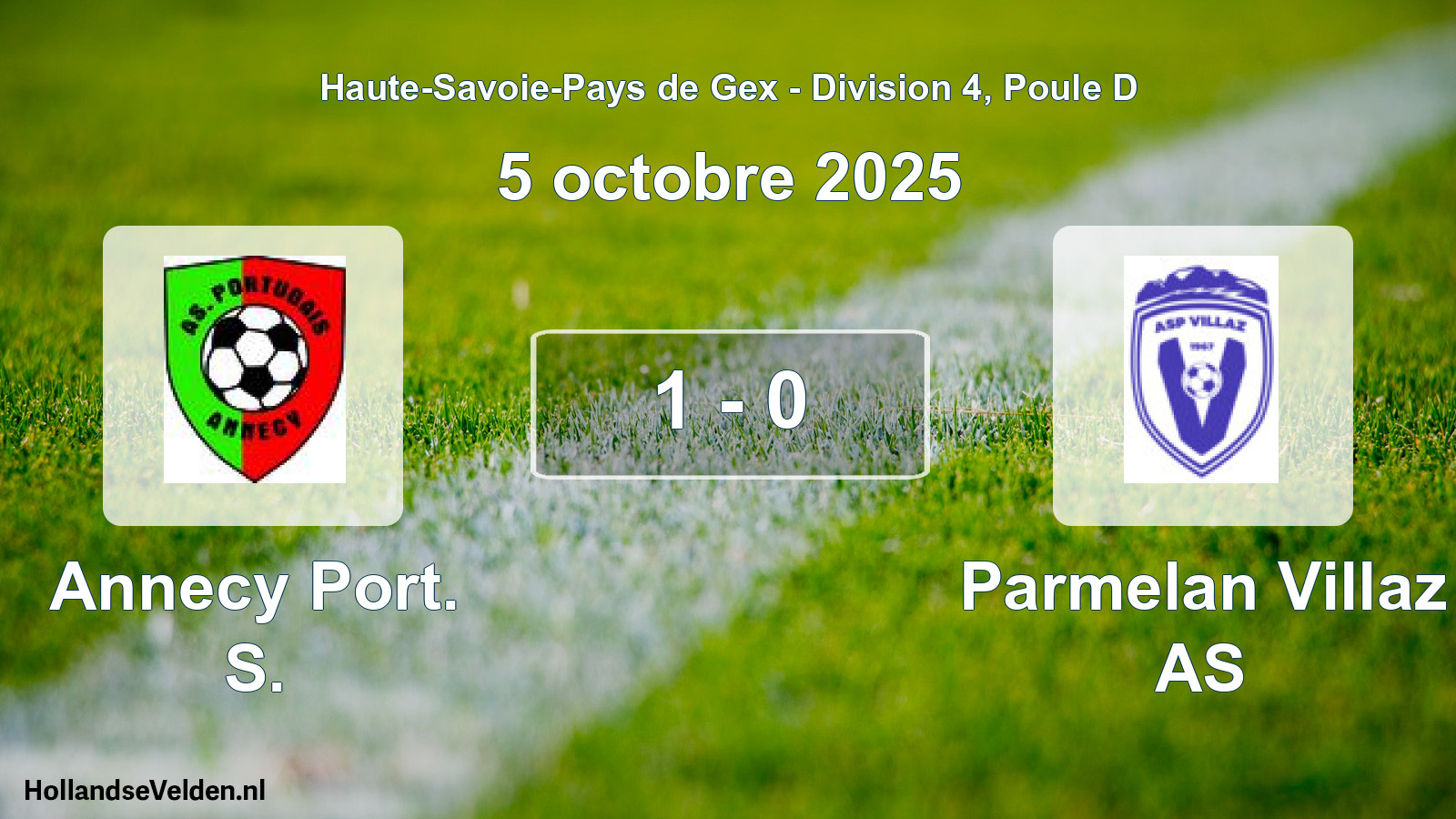 Match joué: Annecy Port. S. - Parmelan Villaz AS 1 - 0 (5 octobre 2025)