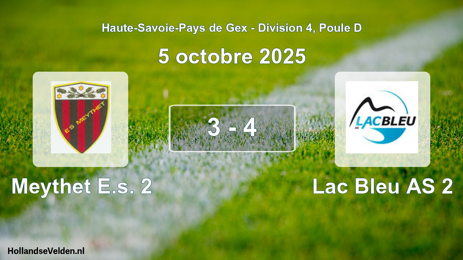 Match joué: Meythet E.s. 2 - Lac Bleu AS 2 3 - 4 (5 octobre 2025)