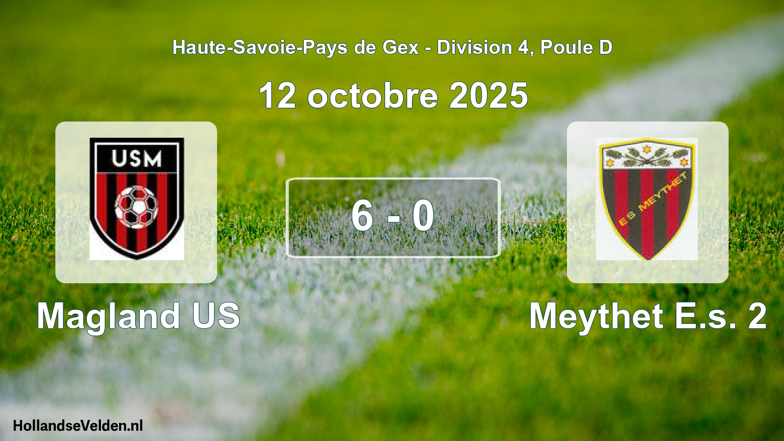 Total number of matches played: Magland US - Meythet E.s. 2 6 - 0 (12 October 2025)