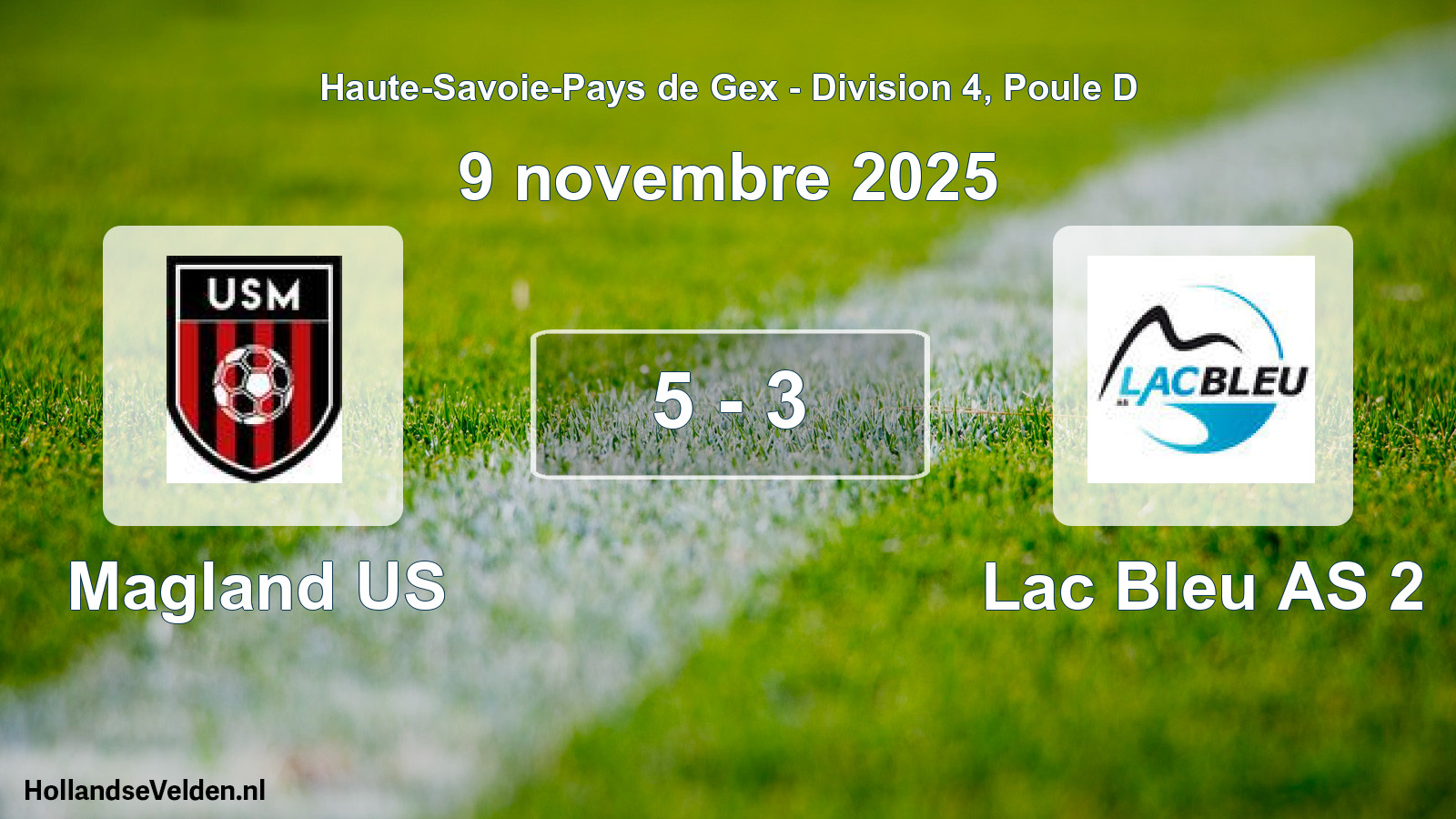 Gespeelde wedstrijd: Magland US - Lac Bleu AS 2 5 - 3 (9 november 2025)