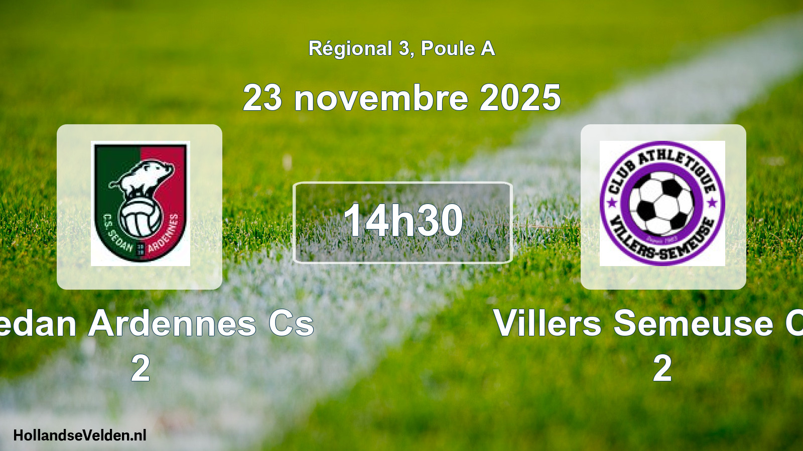 Geplande wedstrijd: Sedan Ardennes Cs 2 - Villers Semeuse Ca 2 (23 november 2025)