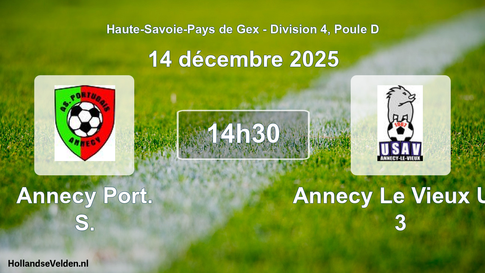 Match programmé: Annecy Port. S. - Annecy Le Vieux US 3 (14 décembre 2025)