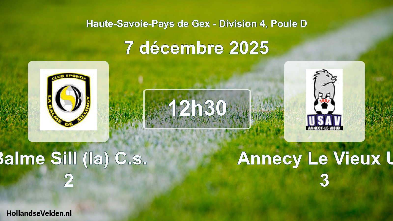 Geplande wedstrijd: Balme Sill (la) C.s. 2 - Annecy Le Vieux US 3 (7 december 2025)