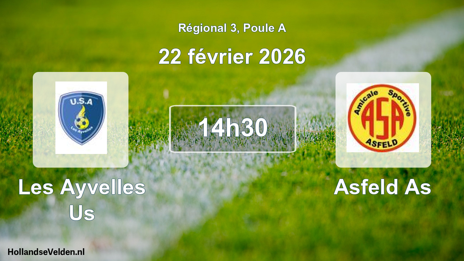 Geplande wedstrijd: Les Ayvelles Us - Asfeld As (22 februari 2026)
