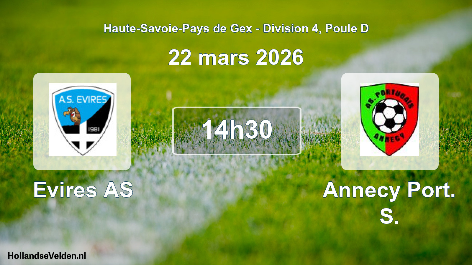 Match programmé: Evires AS - Annecy Port. S. (22 mars 2026)