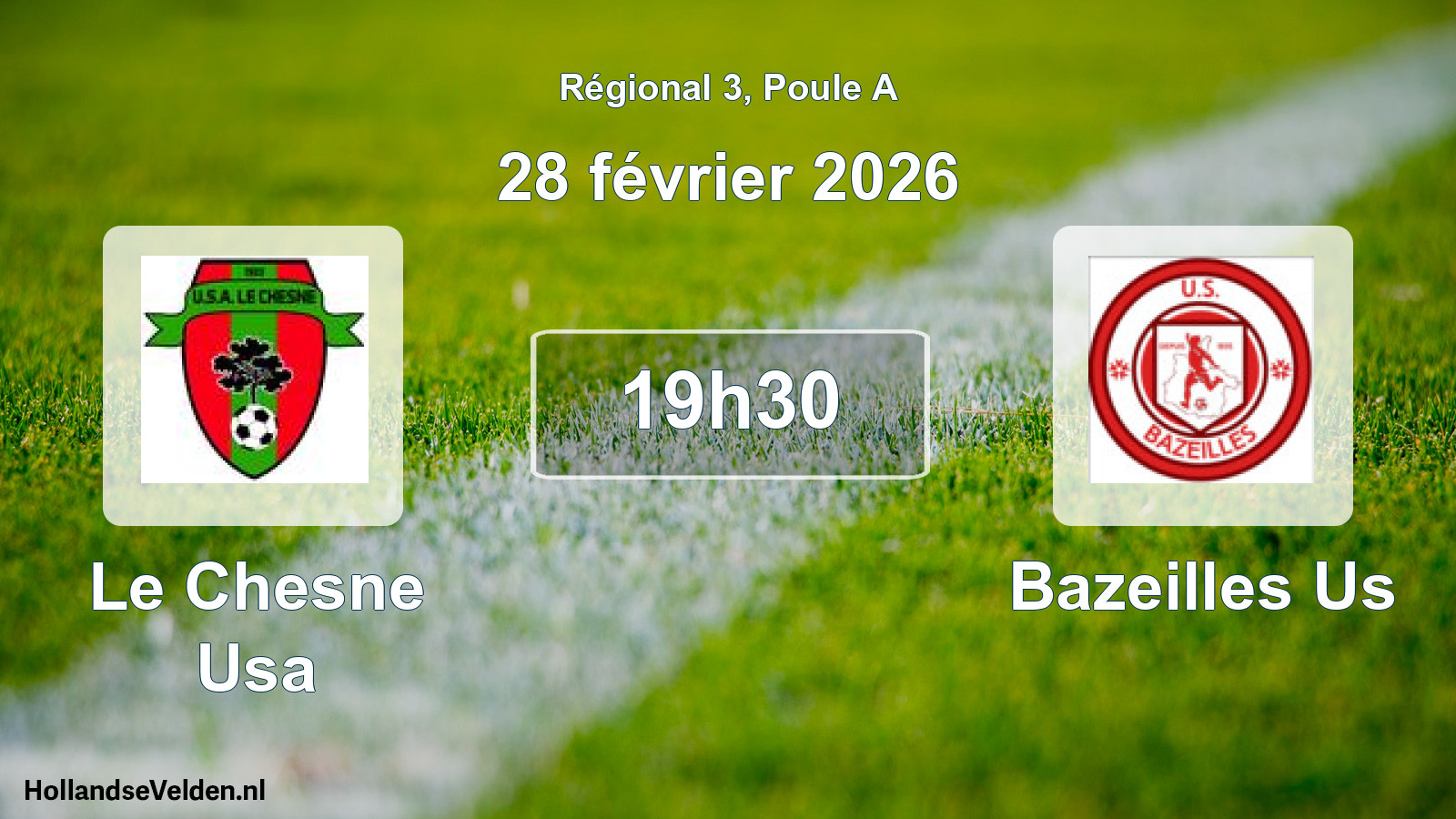Scheduled Match: Le Chesne Usa - Bazeilles Us (28 February 2026)
