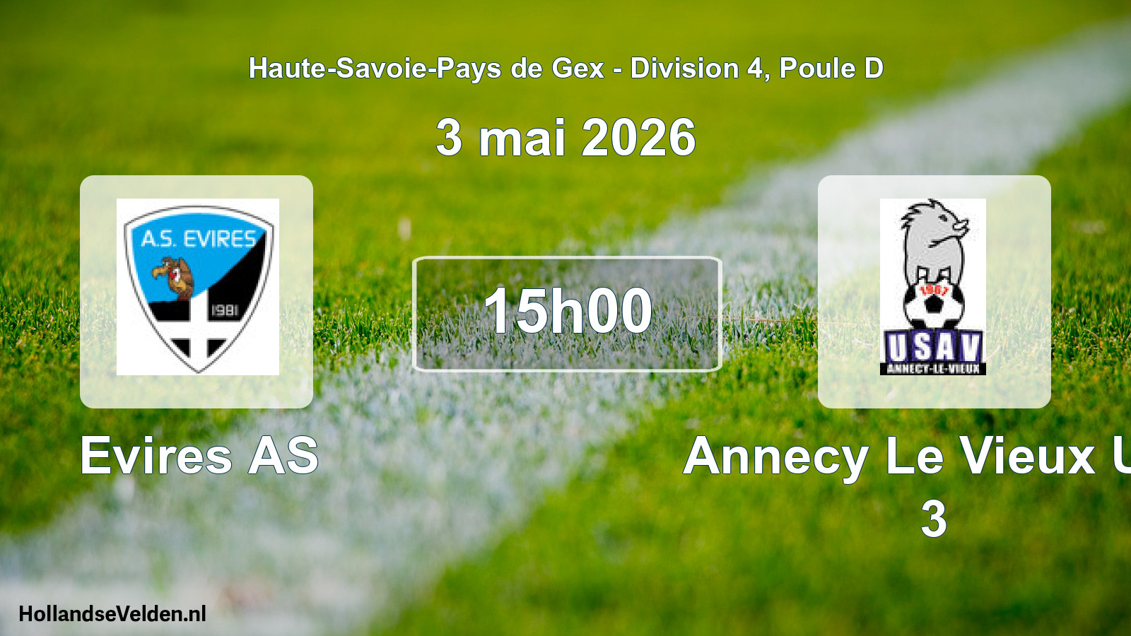 Geplande wedstrijd: Evires AS - Annecy Le Vieux US 3 (3 mei 2026)