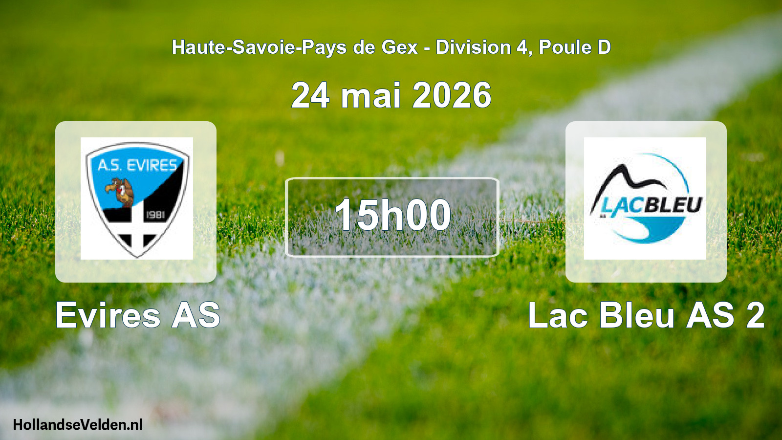 Match programmé: Evires AS - Lac Bleu AS 2 (24 mai 2026)