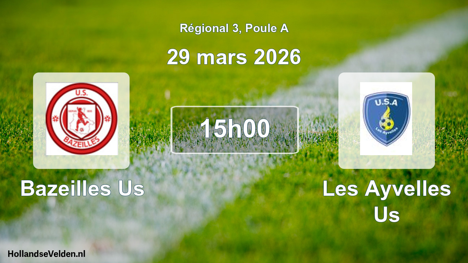 Geplande wedstrijd: Bazeilles Us - Les Ayvelles Us (29 maart 2026)