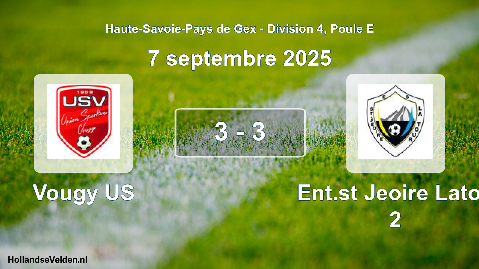 Match joué: Vougy US - Ent.st Jeoire Latou 2 3 - 3 (7 septembre 2025)