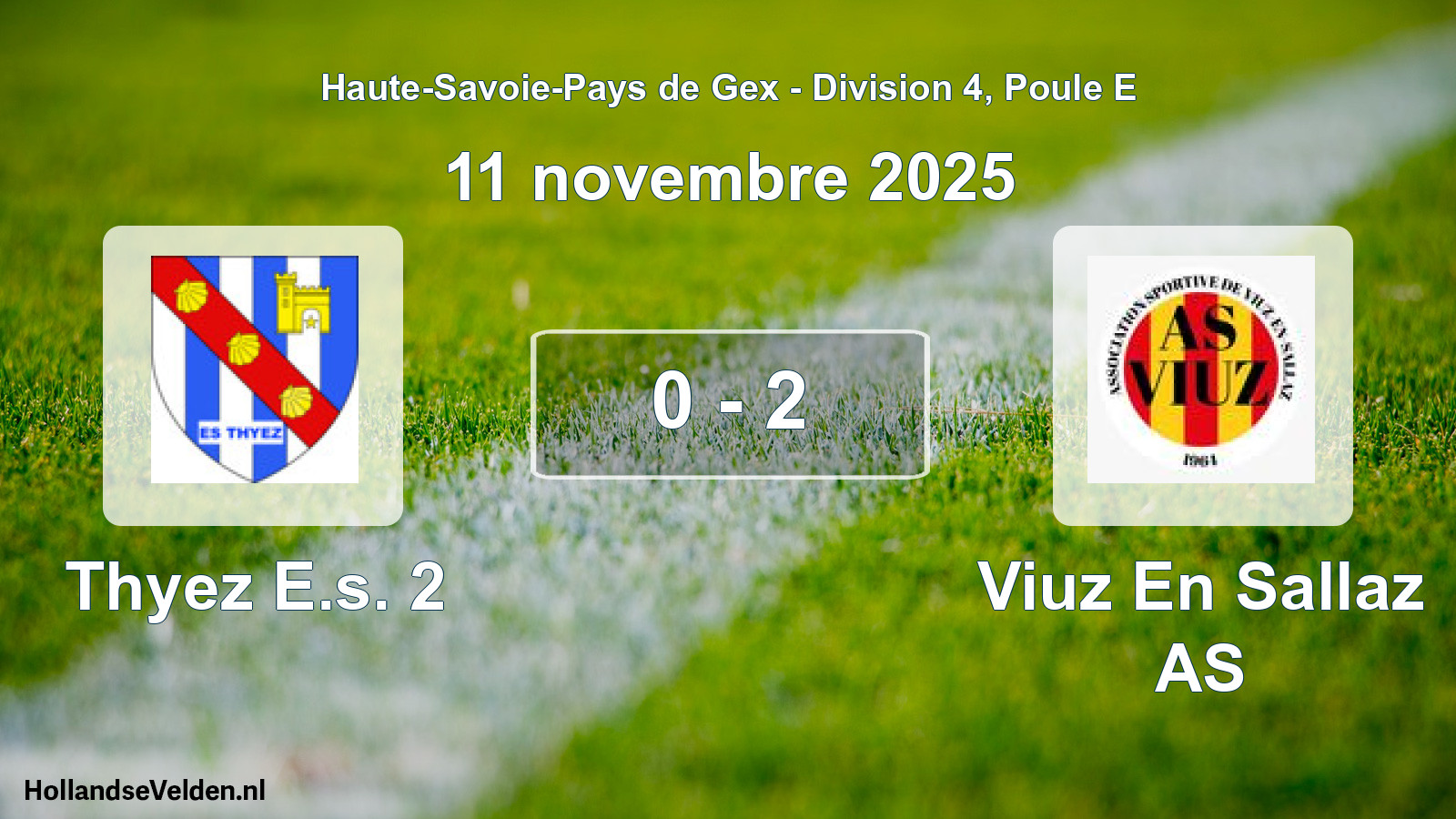 Match joué: Thyez E.s. 2 - Viuz En Sallaz AS 0 - 2 (11 novembre 2025)
