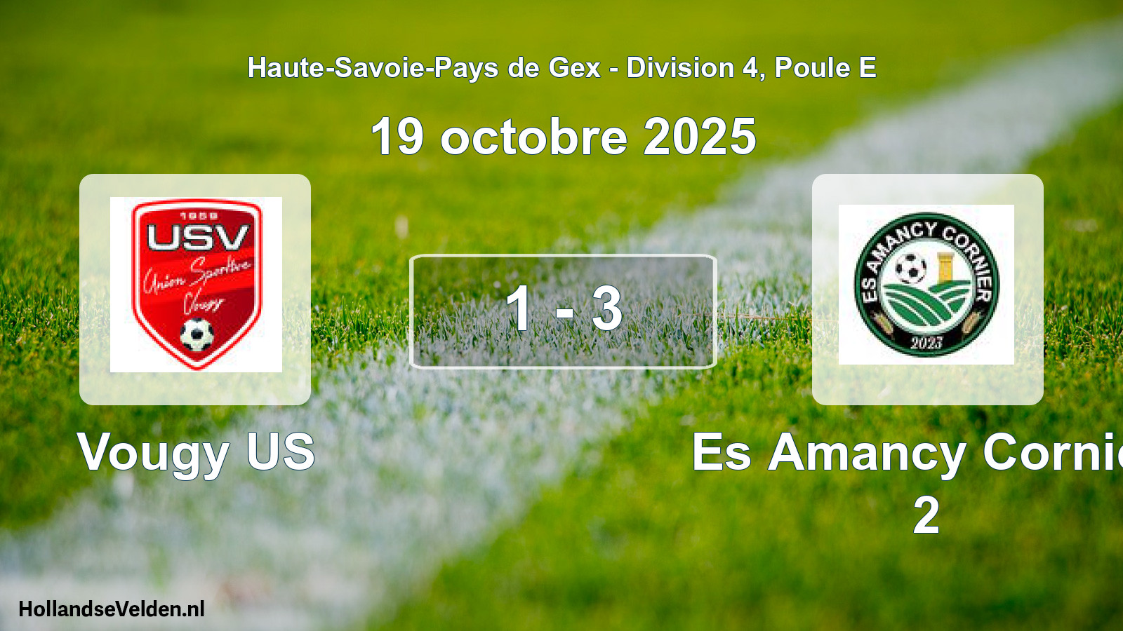 Match joué: Vougy US - Es Amancy Cornier 2 1 - 3 (19 octobre 2025)