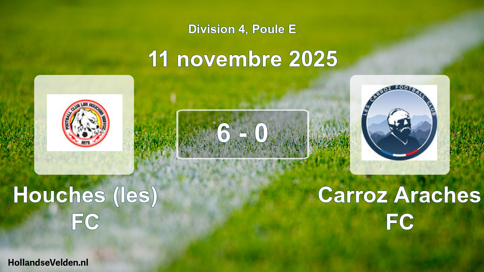 Gespeelde wedstrijd: Houches (les) FC - Carroz Araches FC 6 - 0 (11 november 2025)