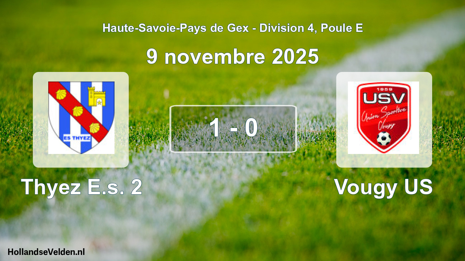 Match joué: Thyez E.s. 2 - Vougy US 1 - 0 (9 novembre 2025)