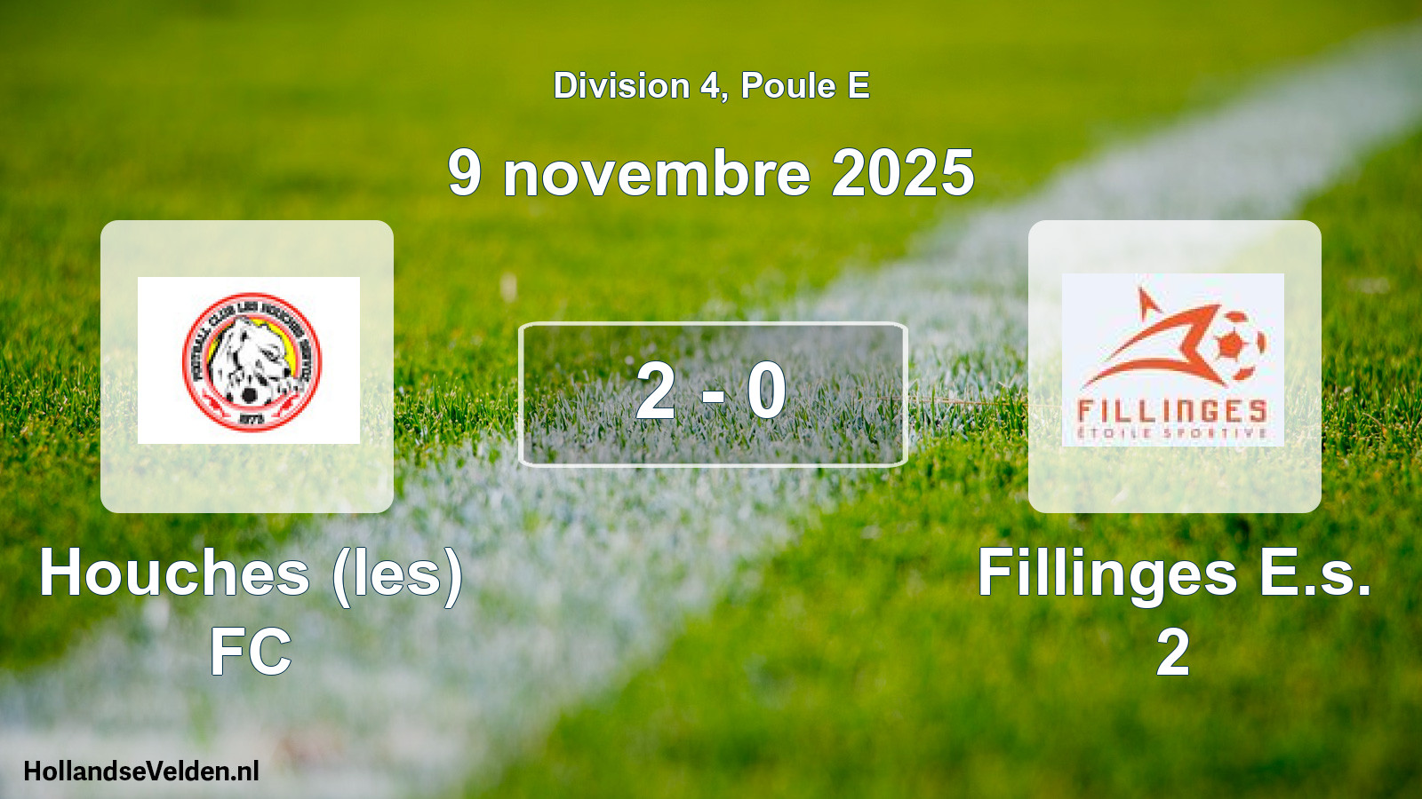 Match joué: Houches (les) FC - Fillinges E.s. 2 2 - 0 (9 novembre 2025)