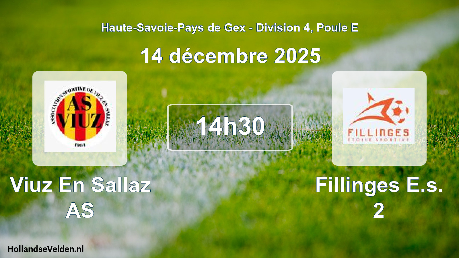 Geplande wedstrijd: Viuz En Sallaz AS - Fillinges E.s. 2 (14 december 2025)