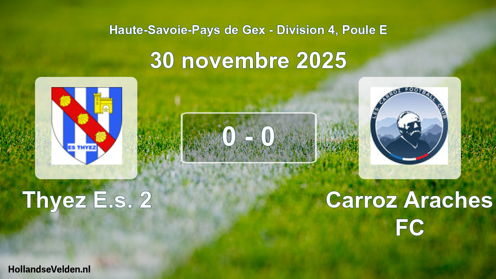 Match joué: Thyez E.s. 2 - Carroz Araches FC 0 - 0 (30 novembre 2025)