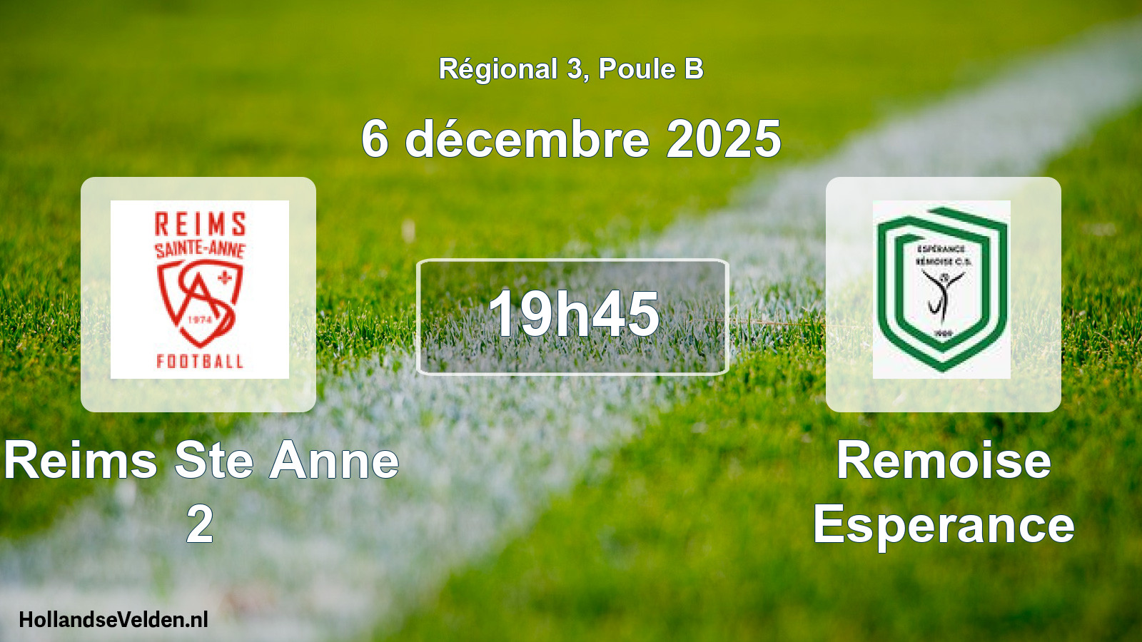Scheduled Match: Reims Ste Anne 2 - Remoise Esperance (6 December 2025)