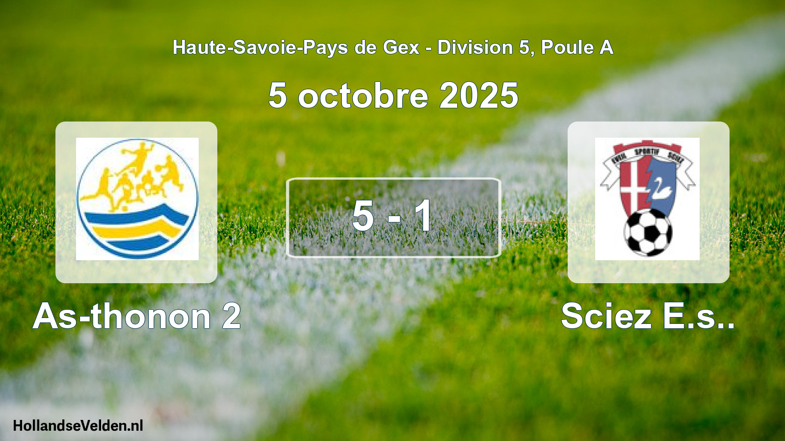 Gespeelde wedstrijd: As-thonon 2 - Sciez E.s.. 5 - 1 (5 oktober 2025)