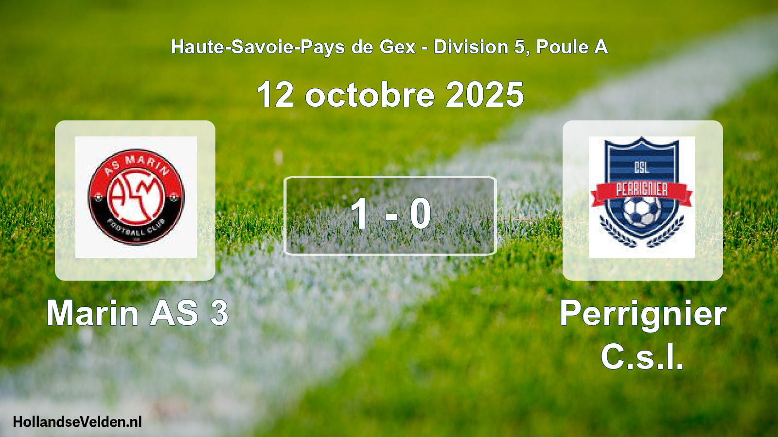 Match joué: Marin AS 3 - Perrignier C.s.l. 1 - 0 (12 octobre 2025)