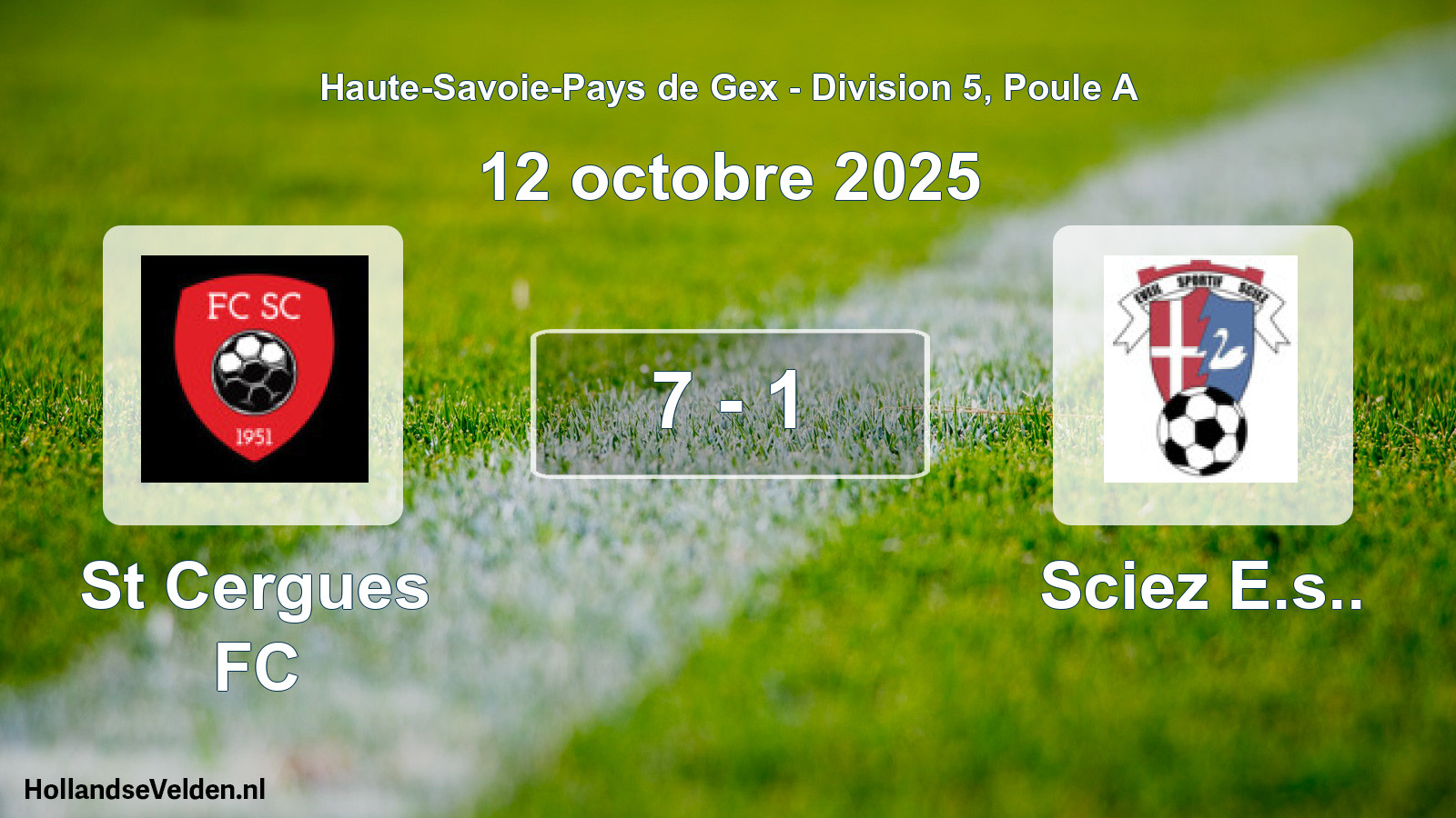 Gespeelde wedstrijd: St Cergues FC - Sciez E.s.. 7 - 1 (12 oktober 2025)