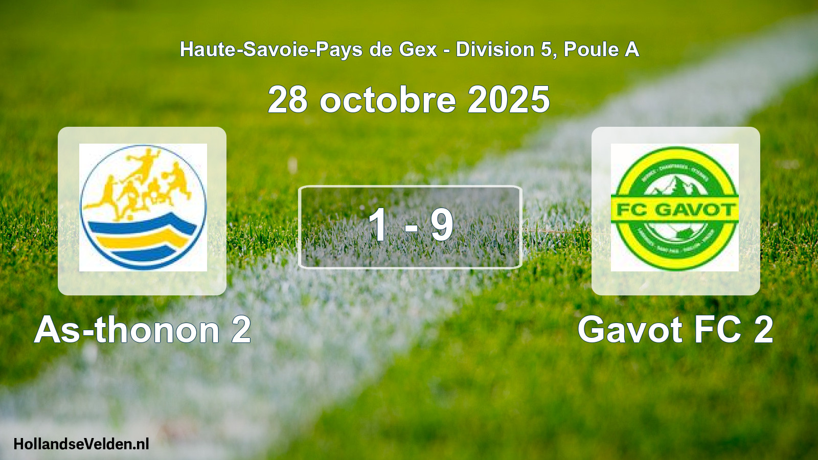 Gespeelde wedstrijd: As-thonon 2 - Gavot FC 2 1 - 9 (28 oktober 2025)
