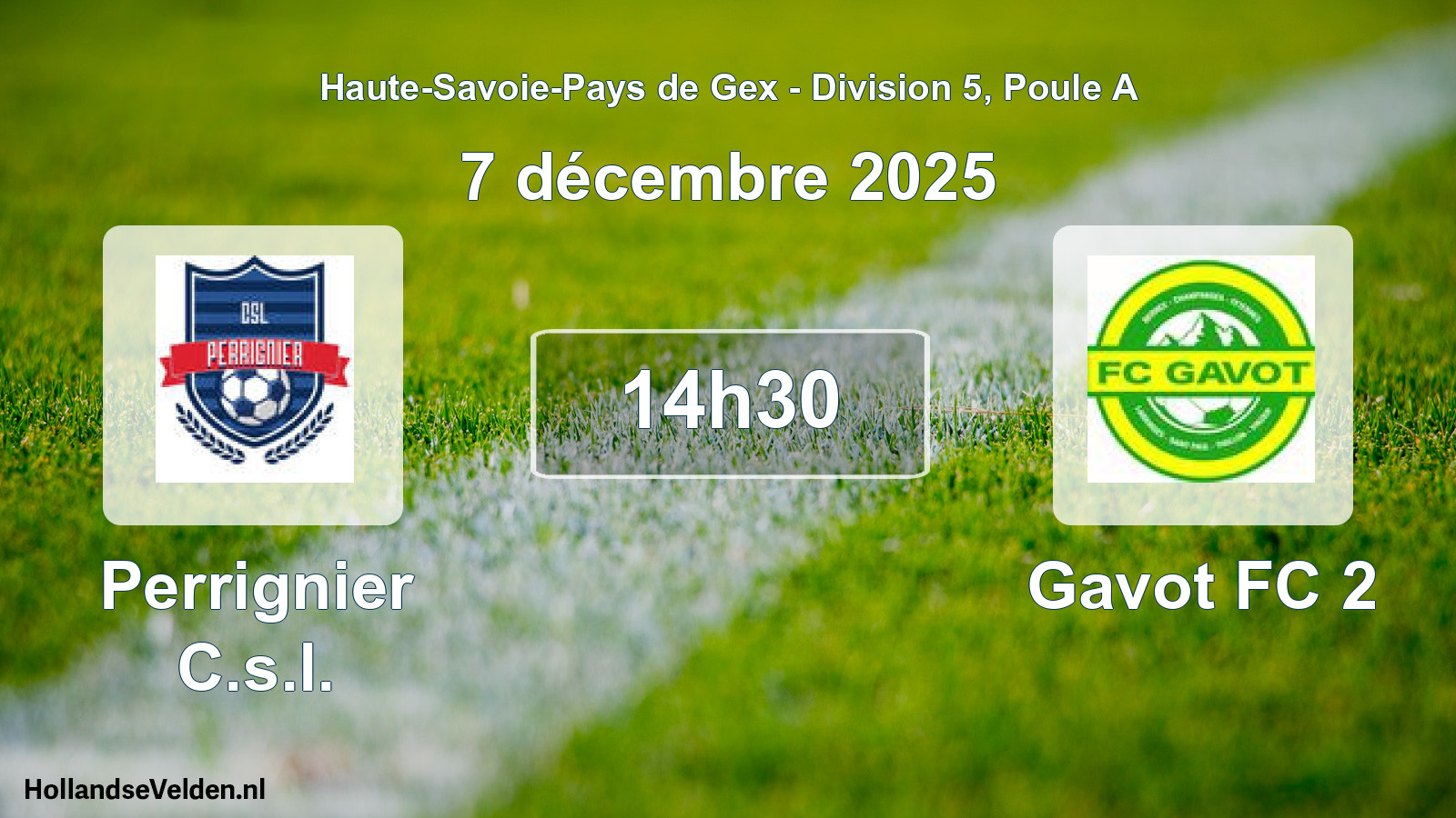 Geplande wedstrijd: Perrignier C.s.l. - Gavot FC 2 (7 december 2025)