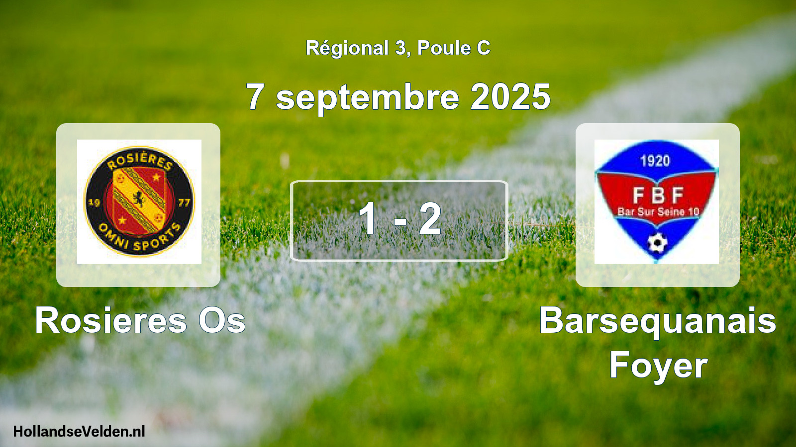 Total number of matches played: Rosieres Os - Barsequanais Foyer 1 - 2 (7 September 2025)
