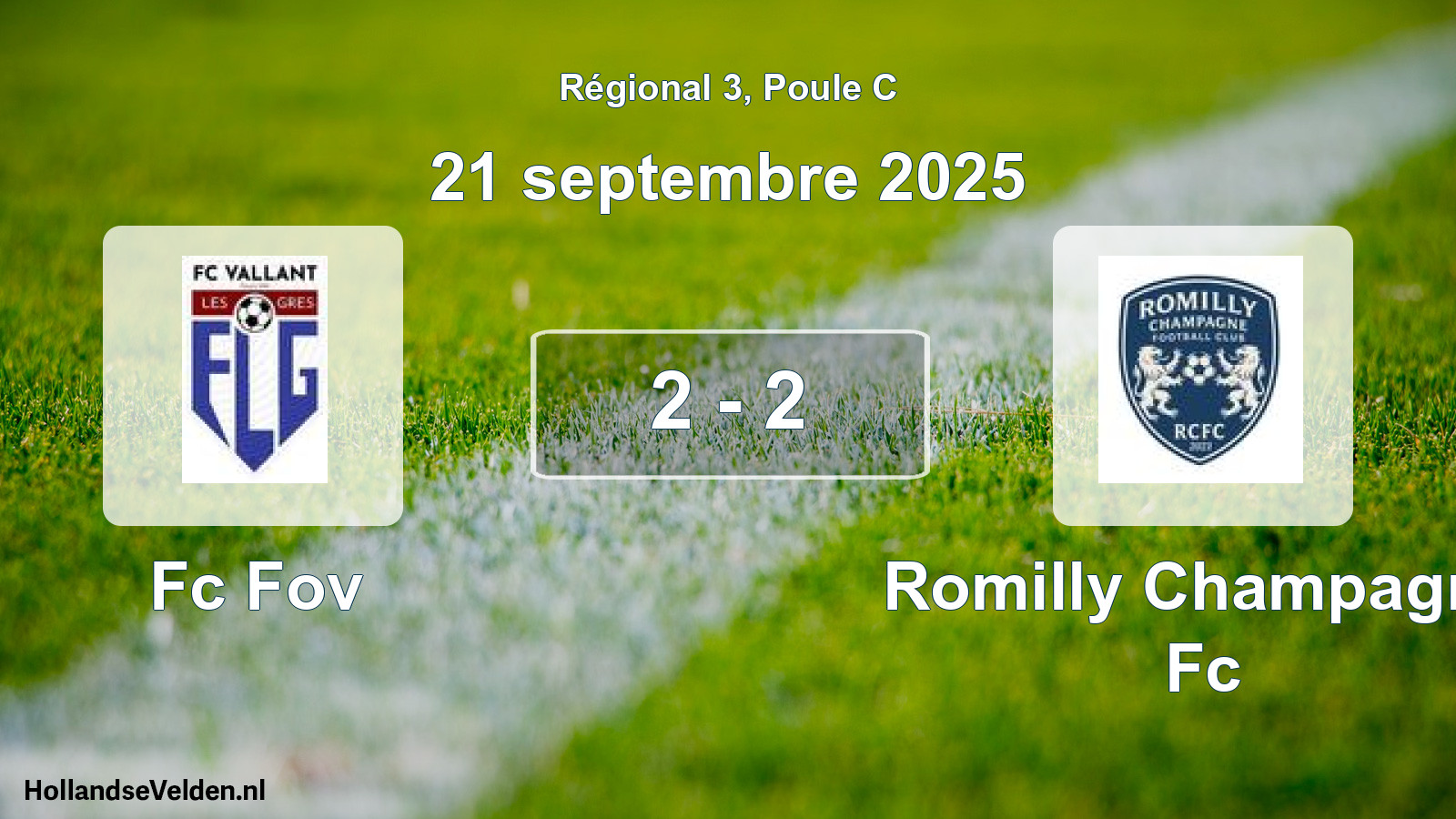 Total number of matches played: Fc Fov - Romilly Champagne Fc 2 - 2 (21 September 2025)