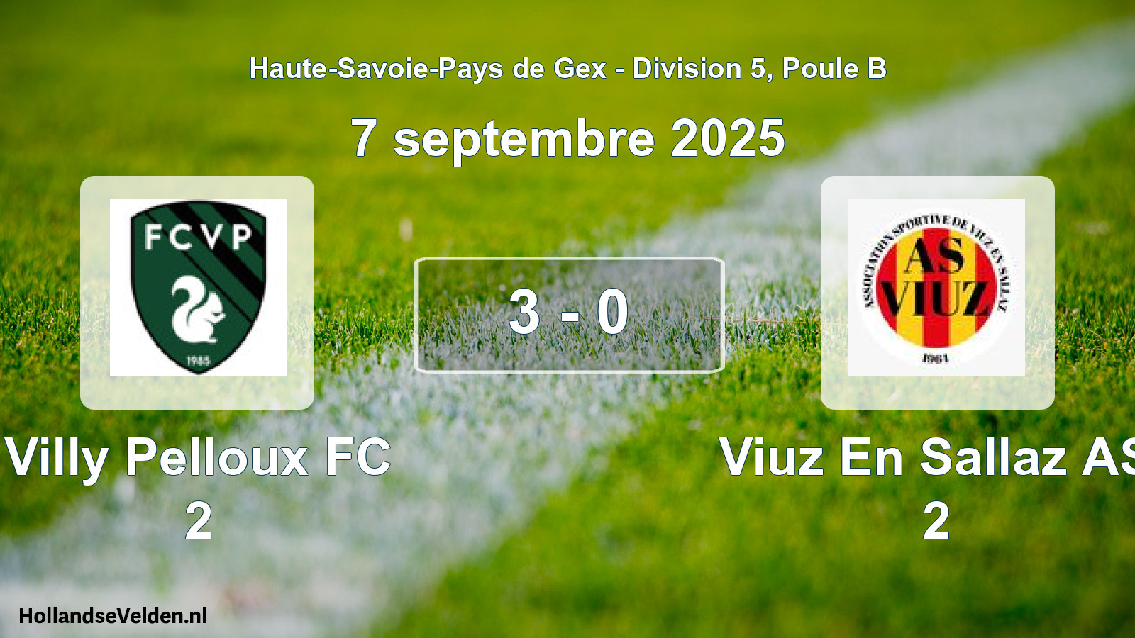 Match joué: Villy Pelloux FC 2 - Viuz En Sallaz AS 2 3 - 0 (7 septembre 2025)