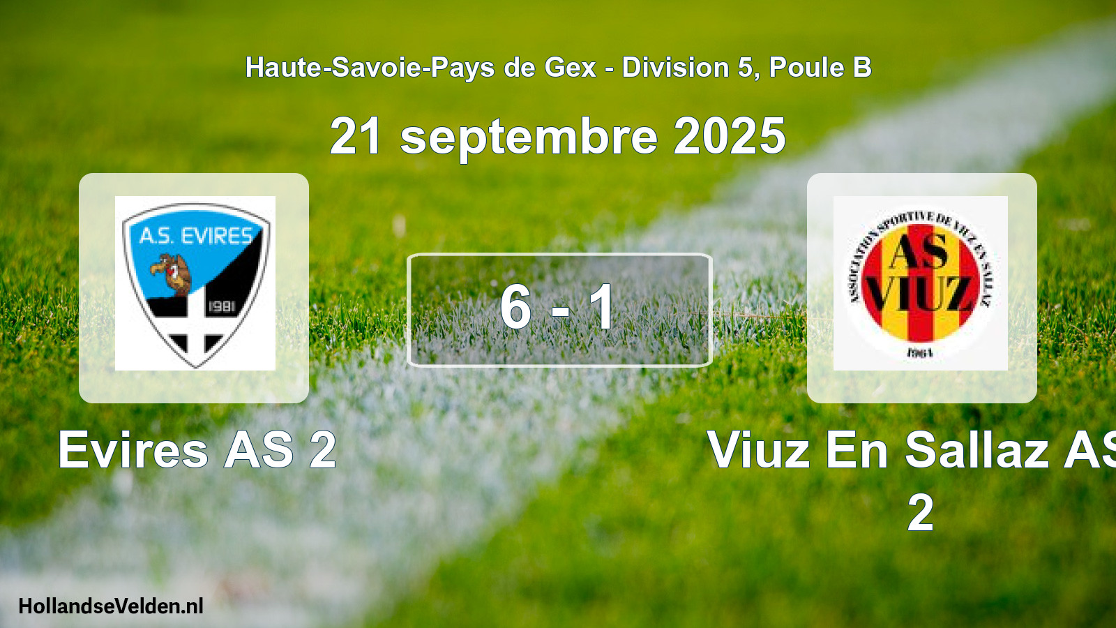 Gespeelde wedstrijd: Evires AS 2 - Viuz En Sallaz AS 2 6 - 1 (21 september 2025)
