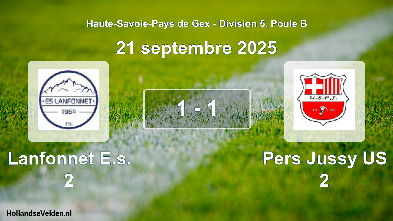 Match joué: Lanfonnet E.s. 2 - Pers Jussy US 2 1 - 1 (21 septembre 2025)