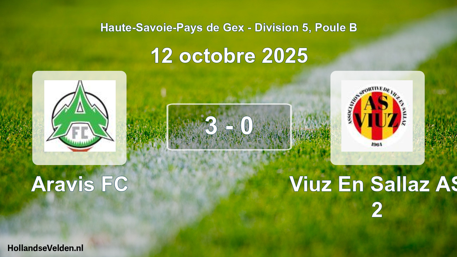 Gespeelde wedstrijd: Aravis FC - Viuz En Sallaz AS 2 3 - 0 (12 oktober 2025)