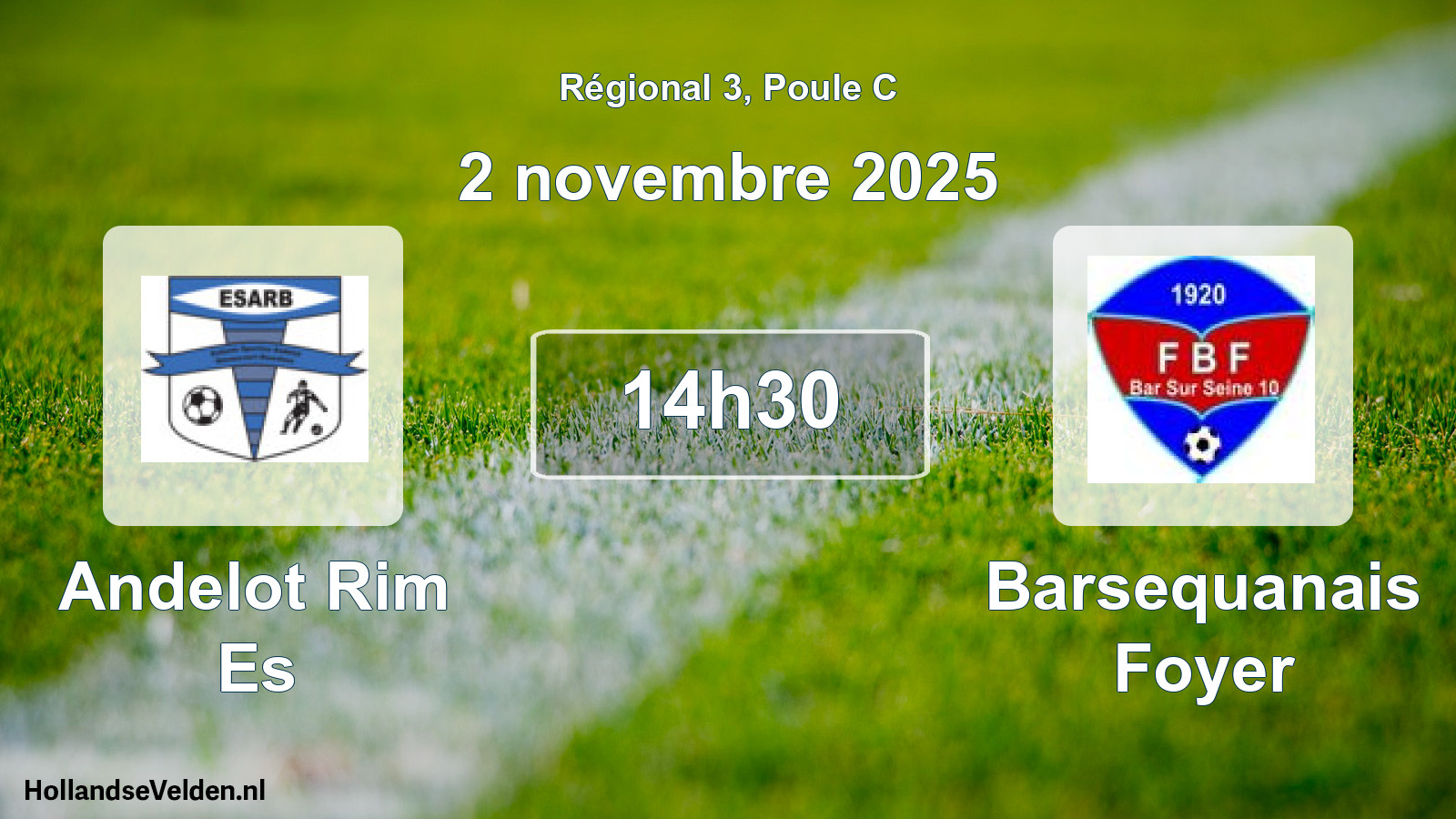 Geplande wedstrijd: Andelot Rim Es - Barsequanais Foyer (2 novembre 2025)