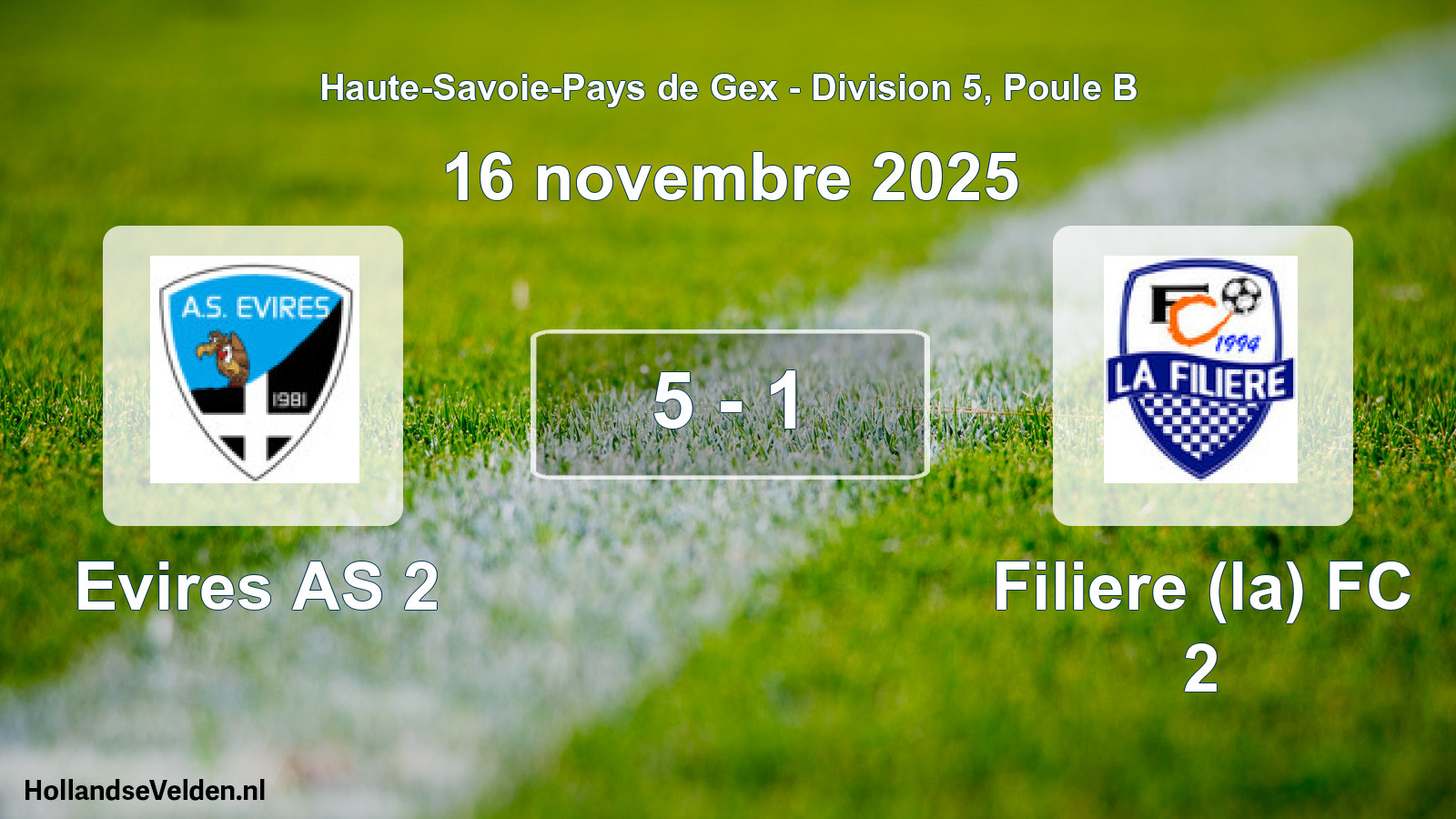 Gespeelde wedstrijd: Evires AS 2 - Filiere (la) FC 2 5 - 1 (16 november 2025)